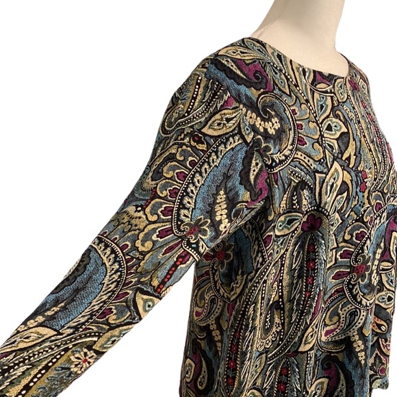 J. JILL paisley tiered dress blouse - Picture 5 of 14